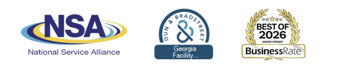 National Service Alliance member, Dun and Bradstreet verified, Best of 2026 BusinessRate